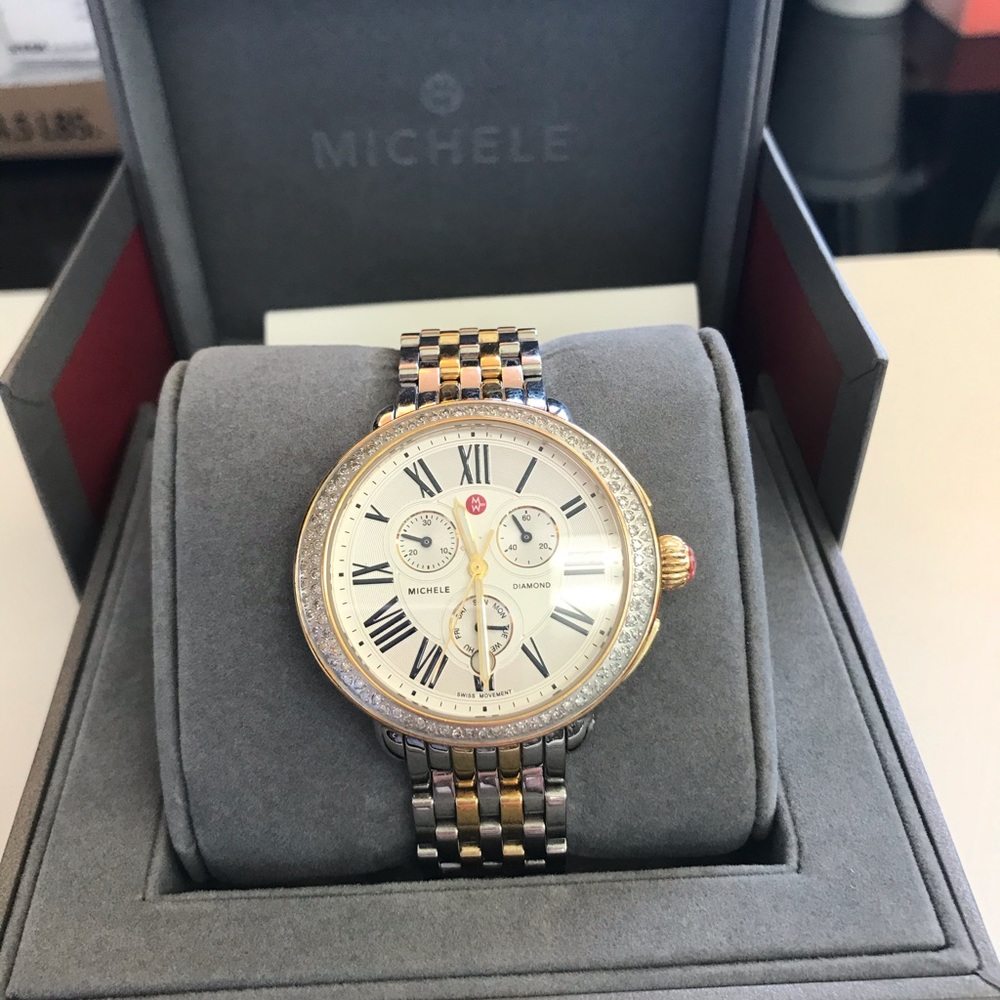 Michele Serein Diamond Two Tone Gold, & Bracelet